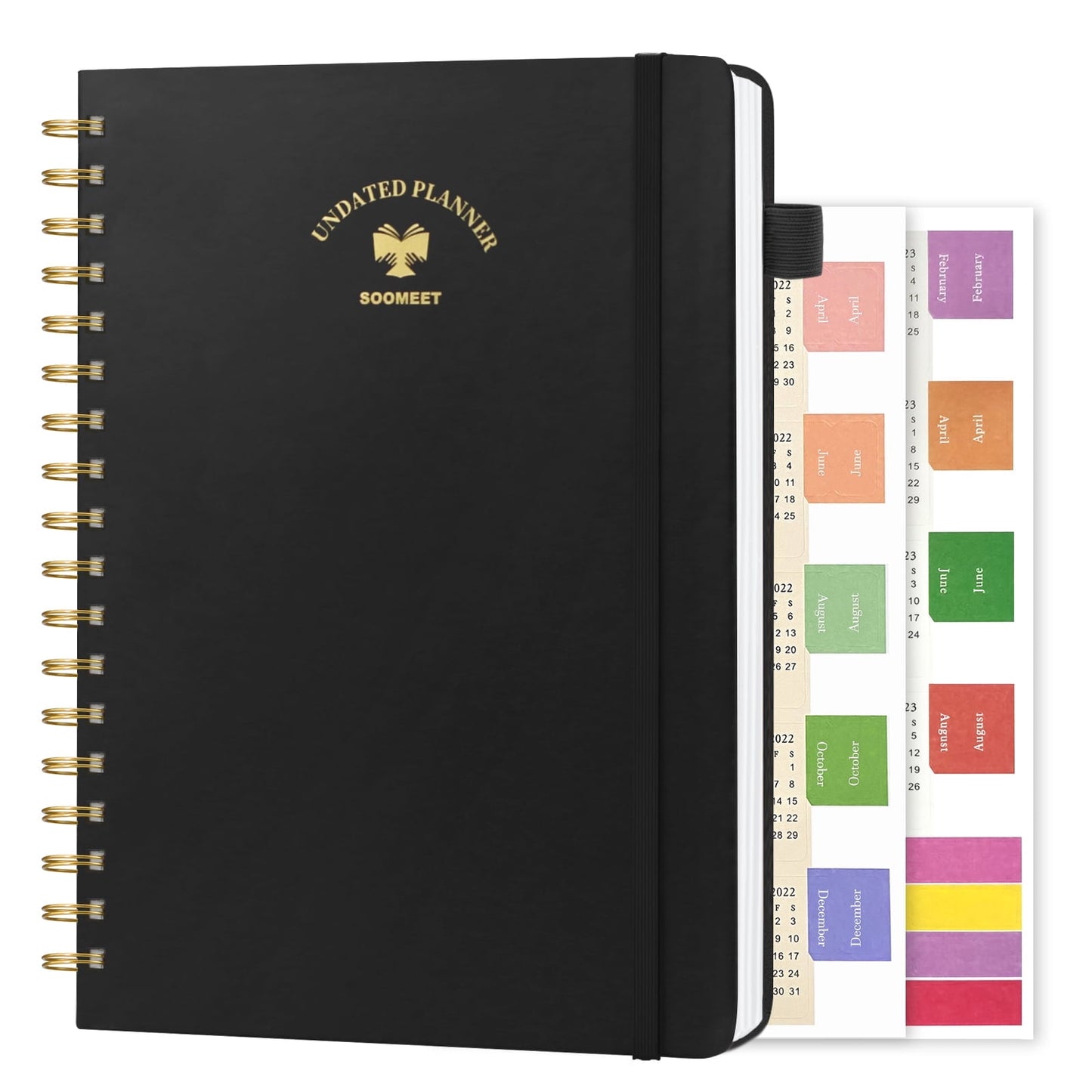 Planner Notebooks,To Do List Notebooks for Work,Undated Daily Weekly Monthly,A5 with Stickers,Spiral Binding,200Pages,7"x10"