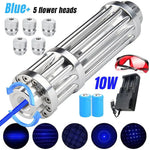 Kepeak Blue Laser Pointer with Adjustable Focus, Continuous Beam, Compact Aluminum Body
