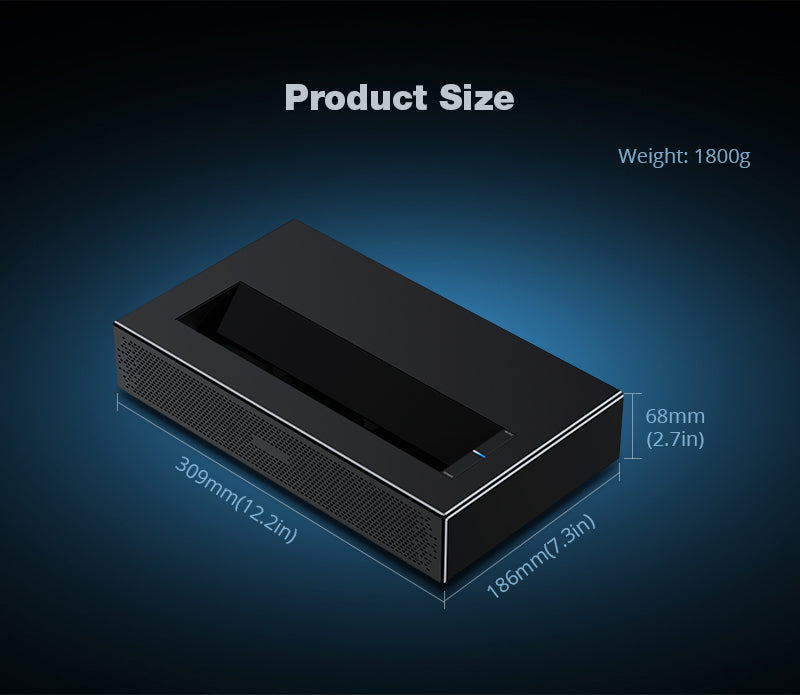 Laser Projector, Ultra Short Throw Laser Projector with WiFi and Bluetooth 1080P Full HD Support 4k, Mini Laser Projector Keystone Correction Wall Movie Portable Projector for Bedroom Outdoor