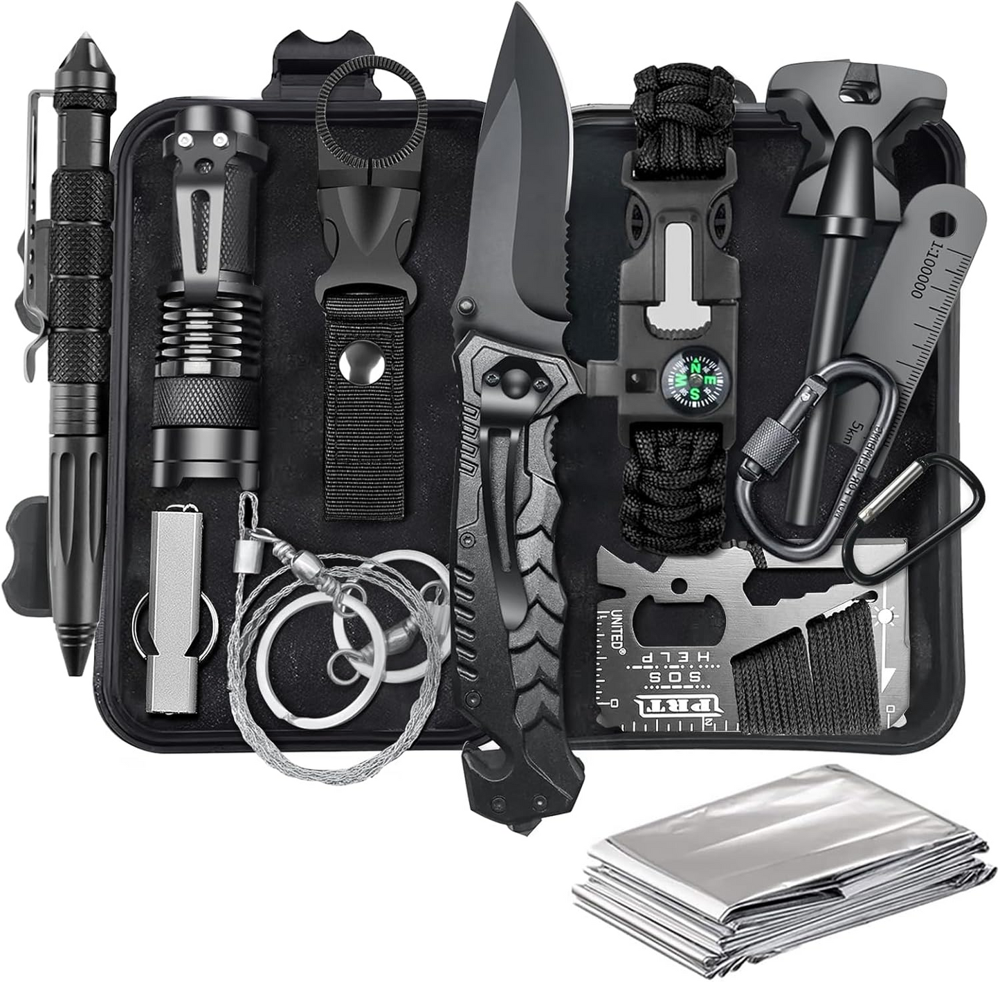 KEPEAK Gifts for Men Dad Husband Him, Survival Kits, Survival Gear and Equipment for Camping, Emergency, Hiking, Outdoor, Wilderness and Disaster Preparedness