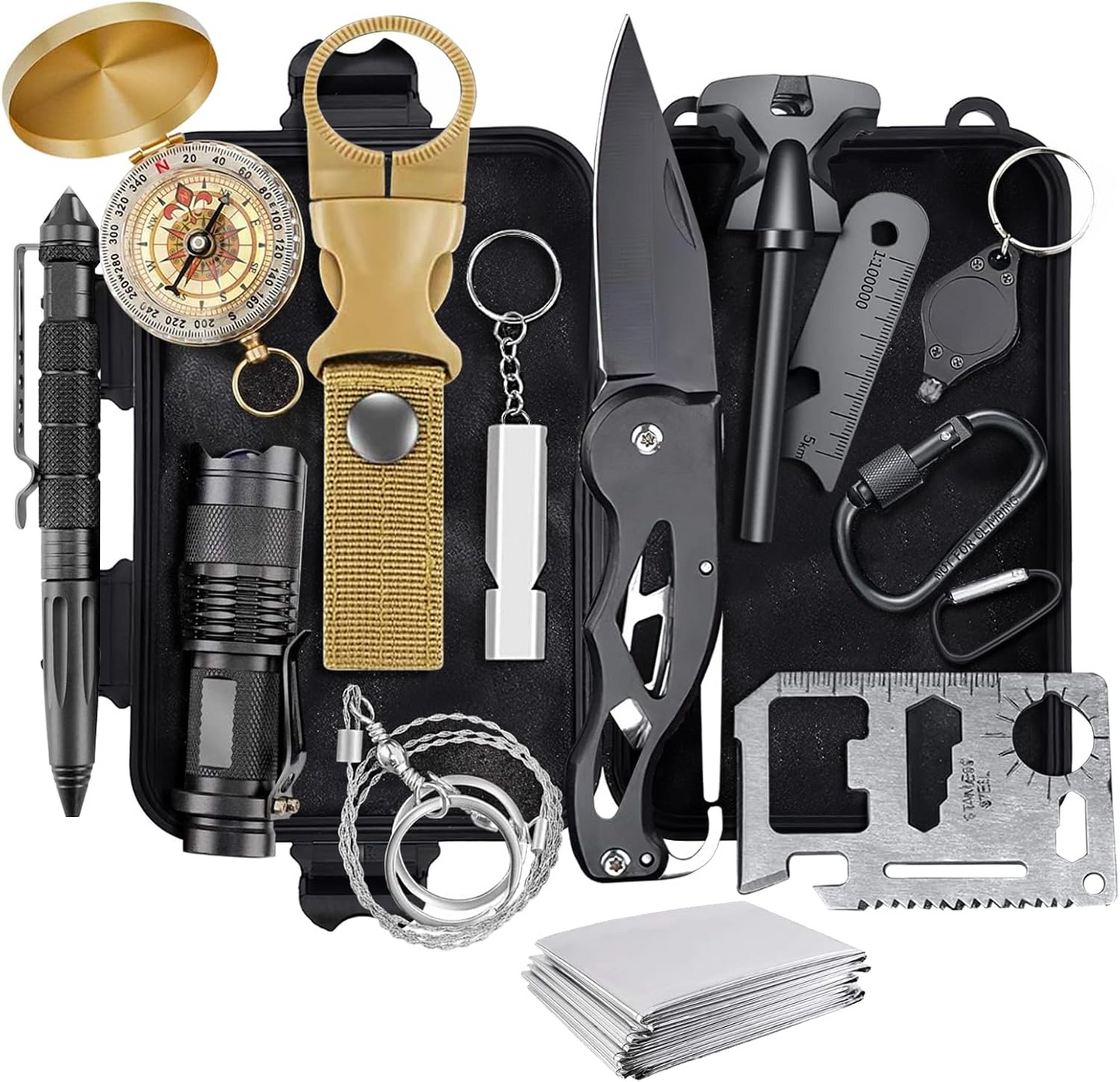 KEPEAK Gifts for Men Dad Husband Him, Survival Kits, Survival Gear and Equipment for Camping, Emergency, Hiking, Outdoor, Wilderness and Disaster Preparedness