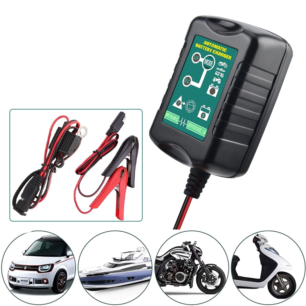 Kepeak Automatic Battery Charger Maintainer Motorcycle Trickle Float for 6V 12V Battery