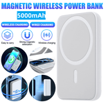 Wireless Portable Charger,Kepeak 5000mAh Magnetic Power Bank,Magnetic Power Bank Wireless Charger,Safe Battery Pack for iPhone 13/12/Pro/Pro Max,White