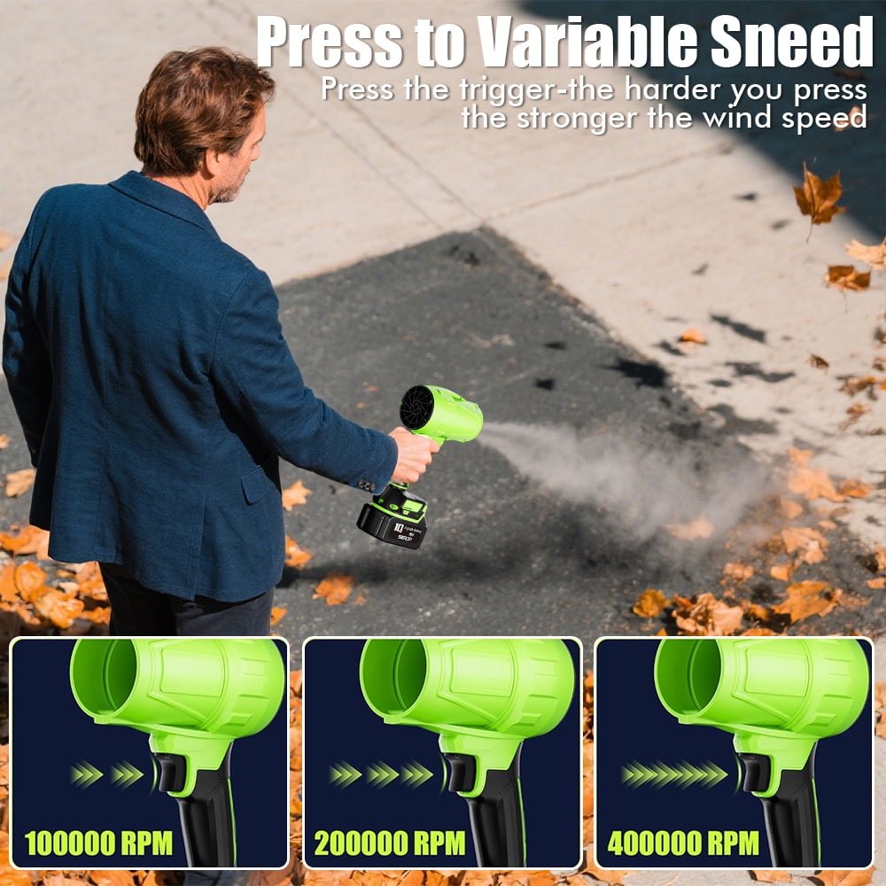 Kepeak Portable Electric Leaf Blower with 2 Rechargeable Batteries – High-Speed 850CFM Air Blower