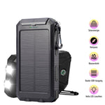 Kepeak Solar Power Bank,20,000mAh Charger Bank for Cell Phone, Super Bright Flashlight,Compass Carabiner