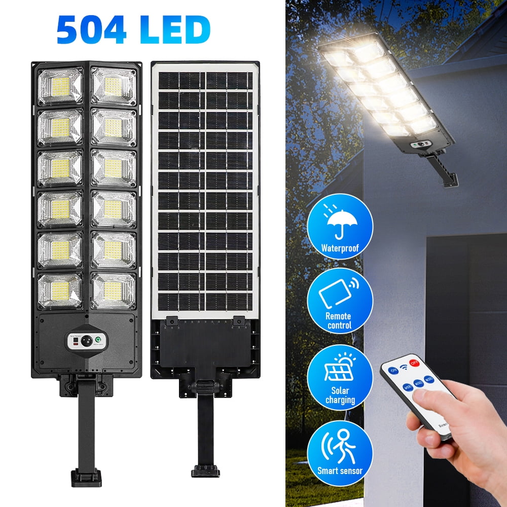 2-Pack Solar Street Lights Outdoor Waterproof,Kepeak 6500K 6000LM Outdoor LED Street Light Dusk to Dawn, Motion Sensor LED Wide Angle Lamp with Remote Control for Parking Lot Yard