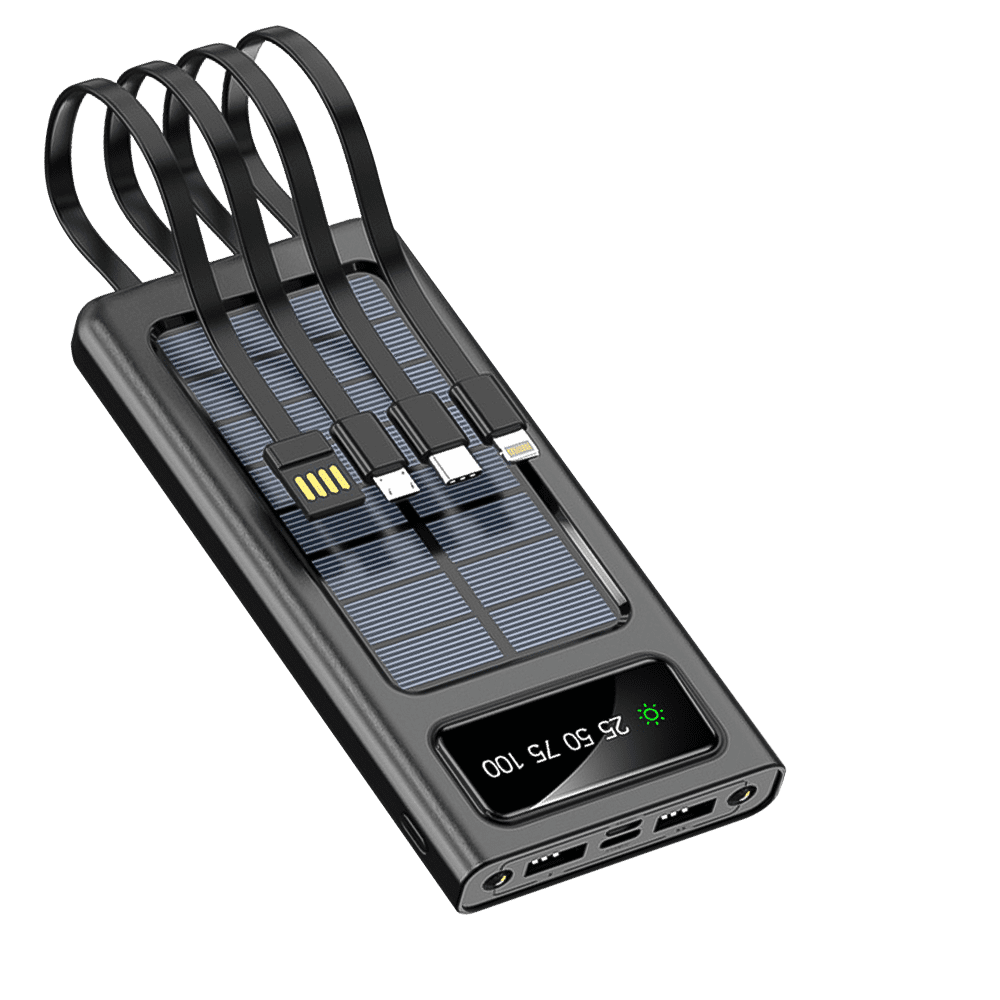 Kepeak 20,000mAh Solar Power Bank/Charger with USB, Fast Charging for Mobile Phone, Balck