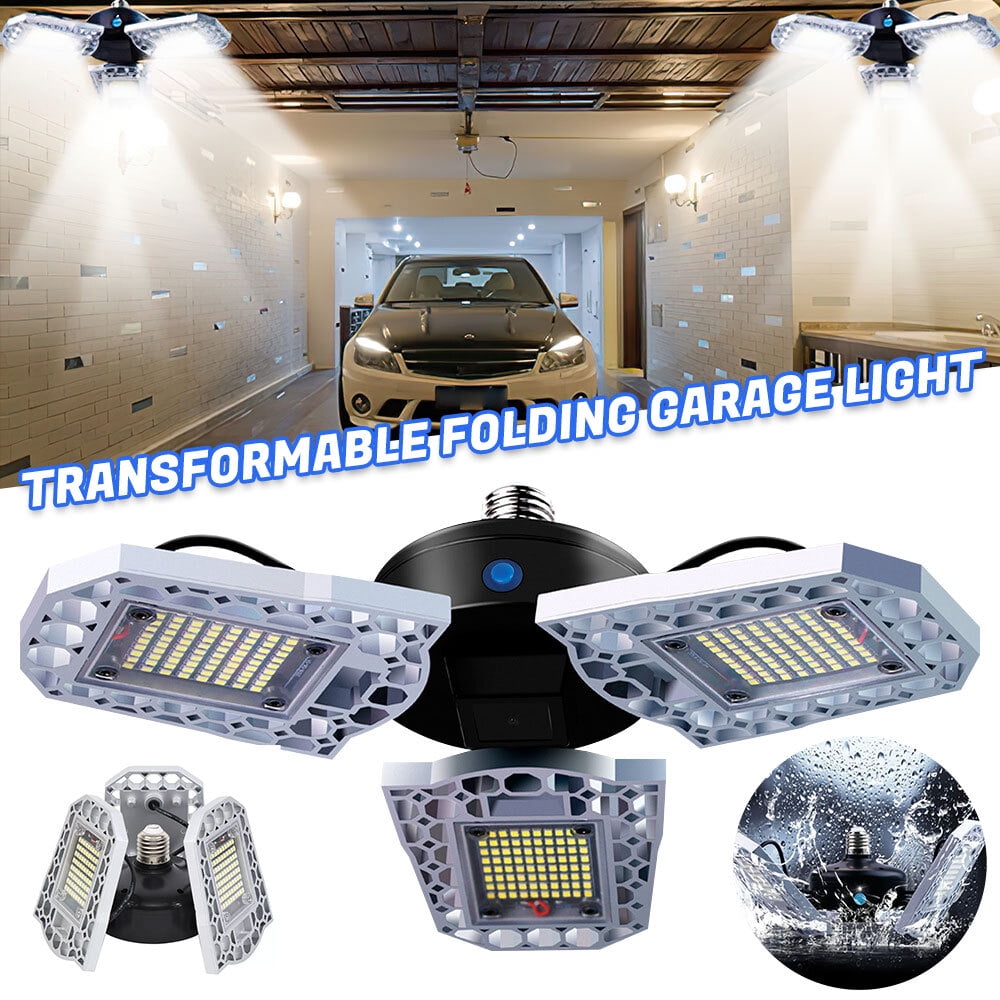 LED Garage Lights Bulb -100W,KEPEAK 12000LM 6000K Led Shop Light with 3 Deformable Panels, Basement Barn Light Garage Ceiling Lights, E26/E27 for Garage, Warehouse, Shop, Basement