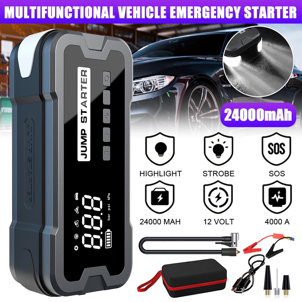 Car Jump Starter with Air Compressor,KEPEAK 150PSI 4000A Portable Car Battery Jump Starter, 12V Jump Box Car Battery Jumper Starter with Large LCD Display, Lights