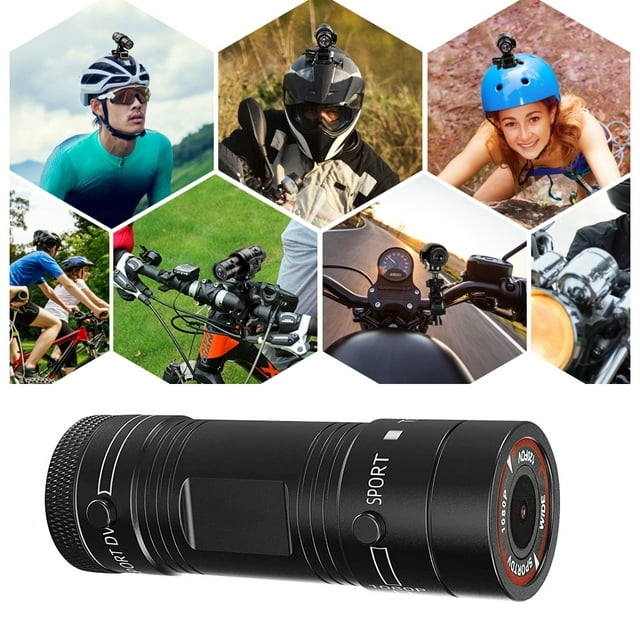 Helmet Camera Outdoor, KEPEAK Bicycle Sports Camera, 1080P Mini Sports DV Camera, Waterproof Car Video Recorder for Bike Motorcycle Helmet and Handlebar