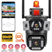 Kepeak Outdoor WiFi Security Camera with 3×3MP Lenses, 360° Panoramic View, Color Night Vision, Smart Motion Detection, 2-Way Talk, Waterproof Surveillance Camera for Home