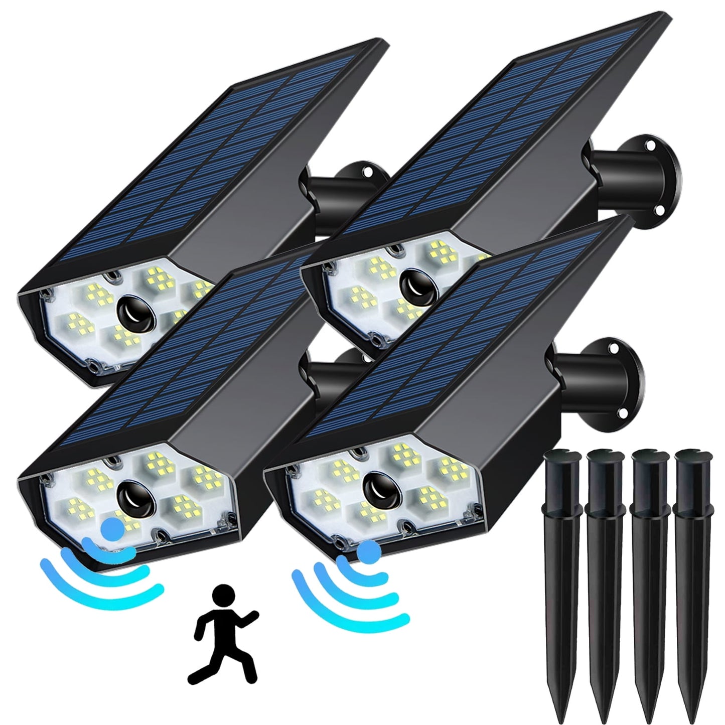 2-in-1 Solar Motion Sensor Security Lights 42LED 180¡ãBeam Angle Solar Powered Landscaping Spotlights