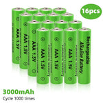 KEPEAK 16-Pack Rechargeable AAA Batteries Pre Charged, Alkaline 1.5V 600mAh Triple A Solar Batteries for Solar Lights and Universal Household Devices, Recharge up to 1200 Cycles
