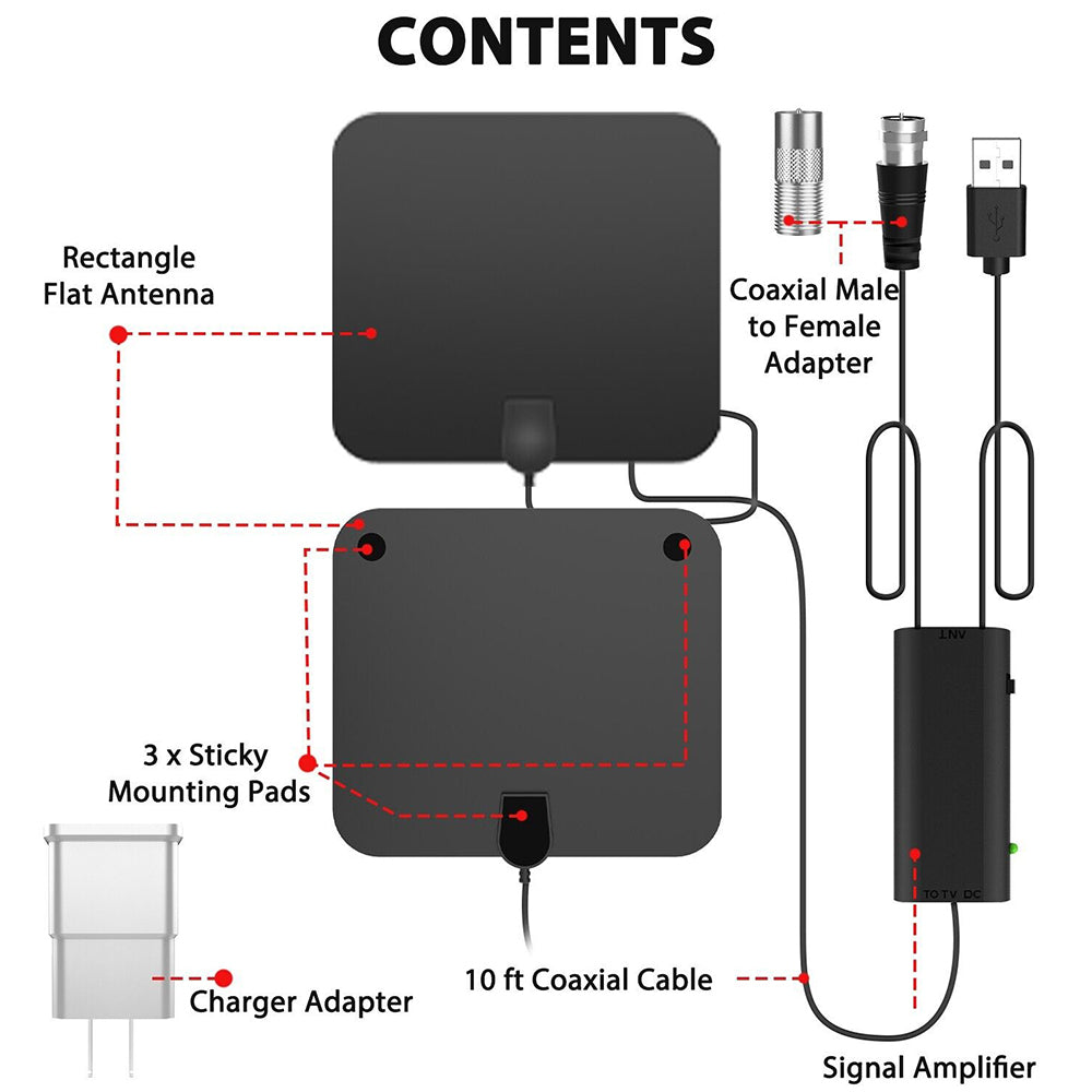 KEPEAK TV Antenna Newest 1080p HDTV Indoor Digital Amplified Up 3600 Miles, Black