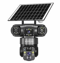 KEPEAK Solar Camera Security Outdoor, 4K Three Cameras for Home Security, black