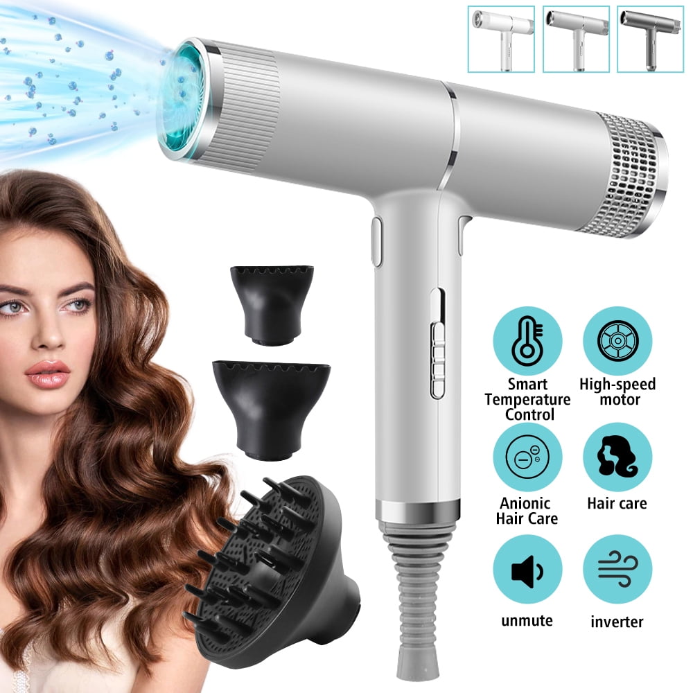 Fast-drying Hair Dryer,Kepeak Lightweight Portable Hairdryer for Women & Men, 2 Heating/Cold/3 Speed Settings, Silver