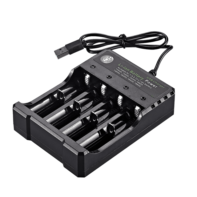 Universal 18650 Battery Charger, 4 Slots Battery Charger for 18650 Rechargeable Li-ion Batteries