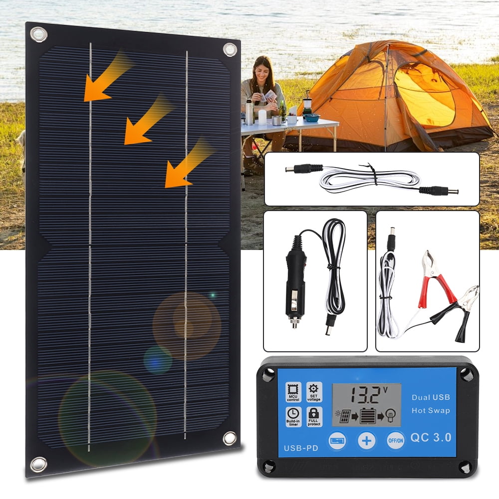 KEPEAK Solar Panel Kit 20W 12V Monocrystalline with 100A Solar Charge Controller for RV Marine Boat Off Grid System