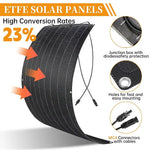 KEPEAK 100W 12V Flexible Solar Panel Monocrystalline Cell Semi-Flexible for Marine RV Trailer Boat Cabin Van Car Uneven Surfaces