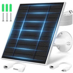 KEPEAK Solar Panel for Ring Camera Outdoor, Small Solar Panel Charger with USB-C to Ring Barrel Plug Adapter, Compatible with Rings Spotlight & Stick Up Cam Battery