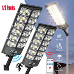 Solar Street Lights Outdoor Waterproof,Kepeak 6500K 10000LM 504 LEDs Solar Parking Lot Lights Dusk to Dawn, LED Wide Angle Lamp with Motion Sensor and Remote Control,2Packs