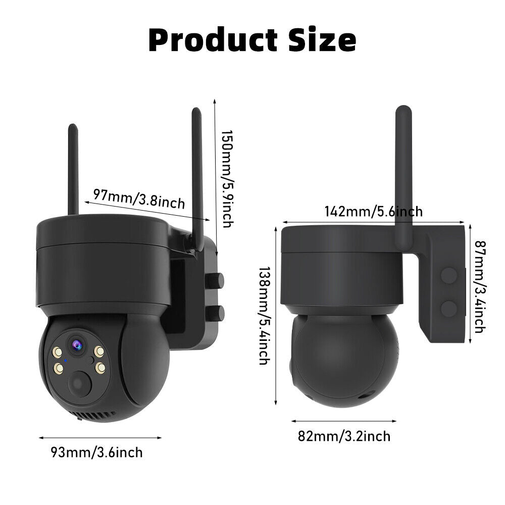 Powerful 1080P HD Wifi Solar Security Camera Full Color Night Vision IP66, ICSee