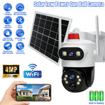 Solar Low Power PTZ Security Camera - Wireless WiFi, Black & White, No SD Card