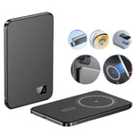 Kepeak Magnetic Wireless Portable Charger, Power Bank Compatible with Mag-Safe 10000mAh,20W PD Fast Charging, 15W Wireless Charger, USB-C Bi-Directional,Gray