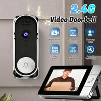 Wireless Doorbell Camera 4.3 Inch Monitor 2.4G Two Way Audio Night Vision