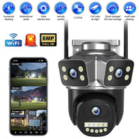 3 Lens 1080P WiFi PTZ Security Camera IP66 Color Night Vision