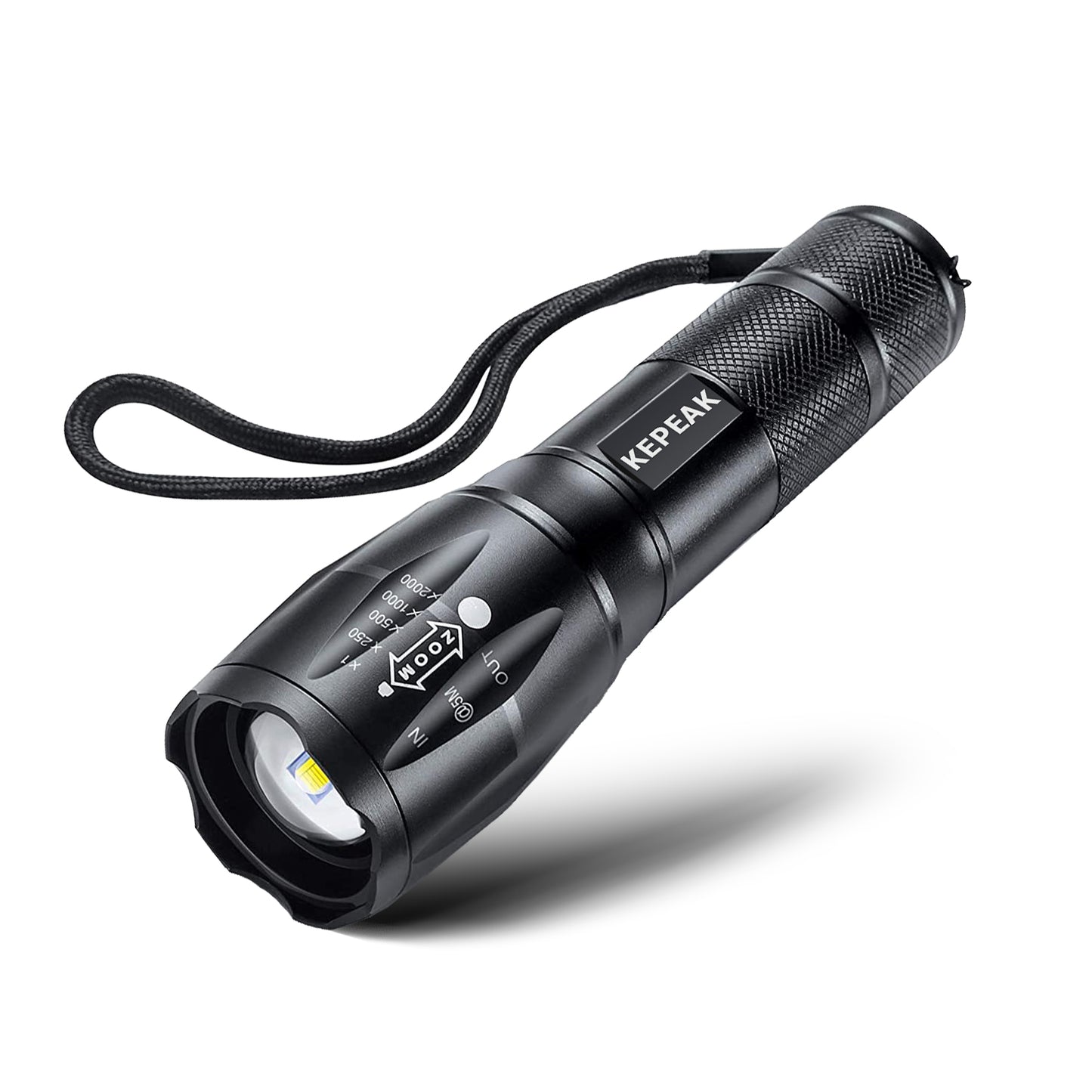 KEPEAK LED Flashlight, 5 Modes Tactical Flashlight, IPX5 Water Resistant, High Lumen, Zoomable Flashlight for Camping, Outdoor, Hiking, Emergency