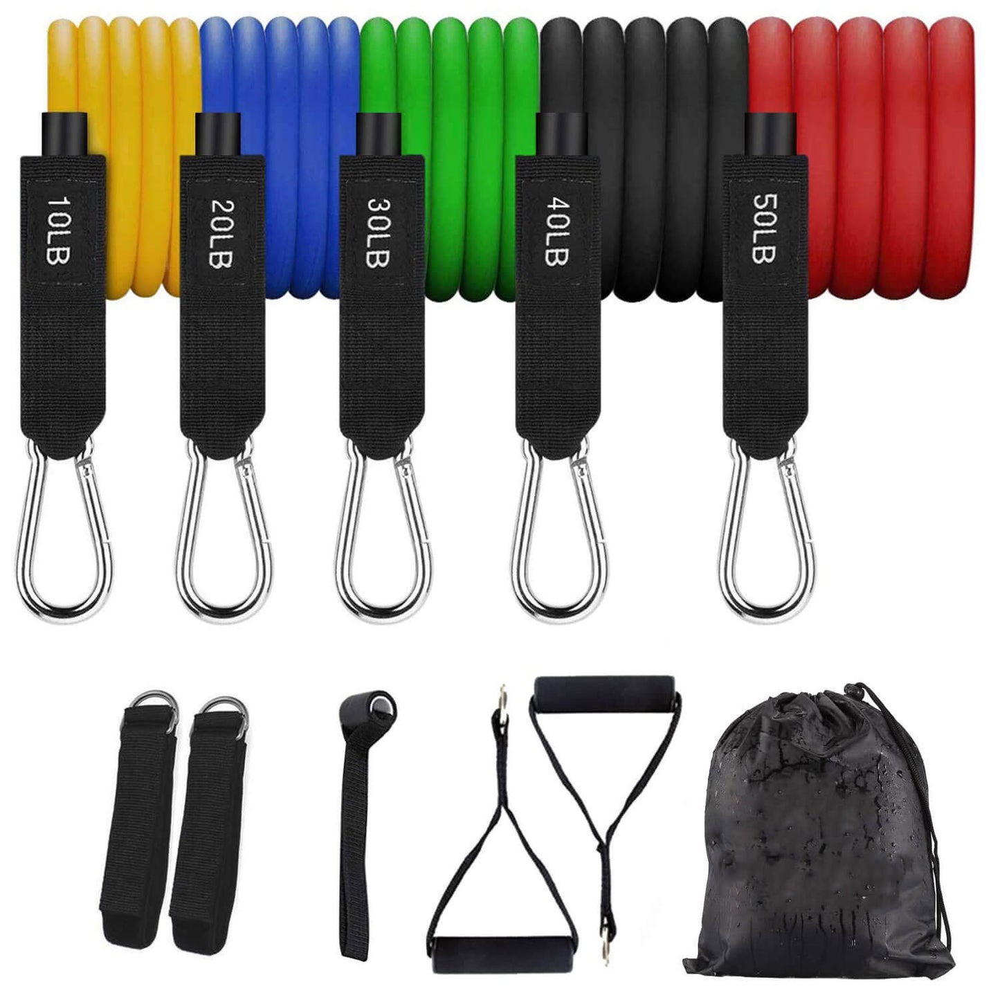 Kepeak Fitness Band + Handle + Waterproof Tote Bag + Leg Ankle Band Resistance Band Set - KEPEAK-Pro