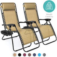 Kepeak Set of 2 Adjustable Zero Gravity Lounge Chair - KEPEAK-Pro