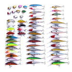 Kepeak , Popper Rattlin Saltwater Fishing Bait Kits with High Carbon Steel Treble Hook Tackle Kits - 56pcs
