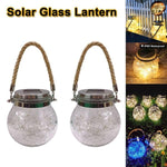 Kepeak 2pcs 30pcs LED String Cracked Glass Ball Solar Hanging Can Light
