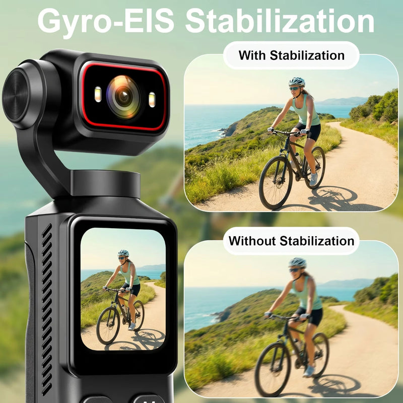 Kepeak 4K WiFi Action Camera, 48MP, 180° Rotating Lens, Electronic Image Stabilization, 1.69-Inch Touch Screen, 2000mAh Battery