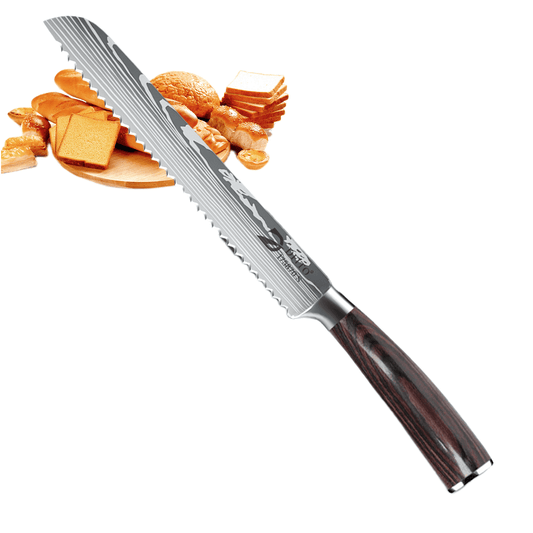 Bread Knife,Kepeak 8" Ultra Sharp Serrated Knife,Long Serrations Glide Through Bread, Bread Cutter for Homemade Crusty Bread