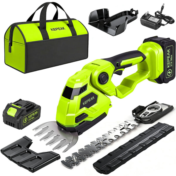 KEPEAK 21V 3-in-1 Cordless Hedge Trimmer | Grass & Shrub Shears