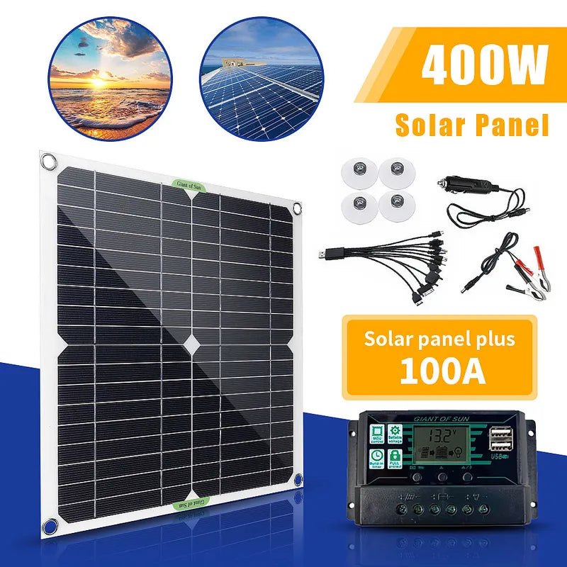400W 12V Solar Panel Kit 100A Charge Controller for Caravan Boat