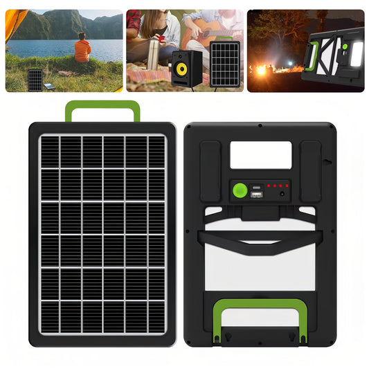 Kepeak 15W Foldable Solar Panel with USB-A/USB-C, 1-to-5 Cable, and LED Light ¨C Lightweight, Waterproof for Mobile Phones