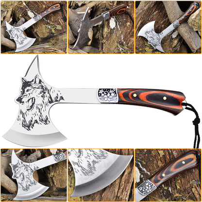 ZENG Camping Hatchet with Sheath, Survival Axe Multitool, Tomahawk Axe Tactical Military, Camping Axe for Camping Cycling Hiking