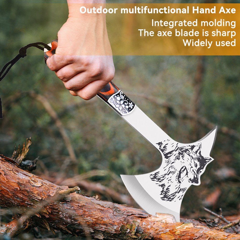 ZENG Camping Hatchet with Sheath, Survival Axe Multitool, Tomahawk Axe Tactical Military, Camping Axe for Camping Cycling Hiking