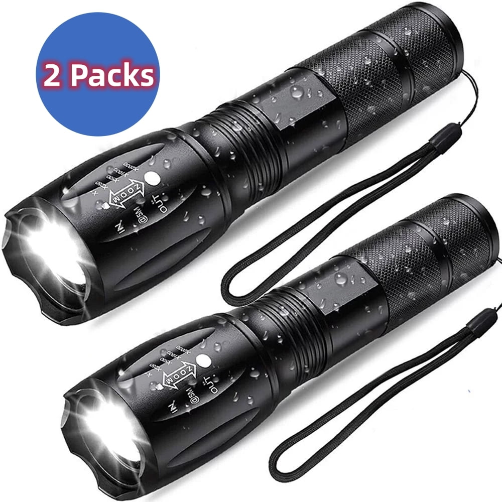 Super Bright Flashlights,Kepeak LED Tactical Flashlight ,Waterproof Zoomable Camping Lanterns(2 Pack)