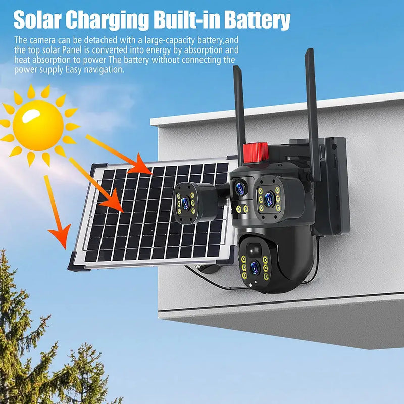 Kepeak Solar Security Camera Outdoor with Dual Lens, 6MP Ultra HD, 8000mAh Battery