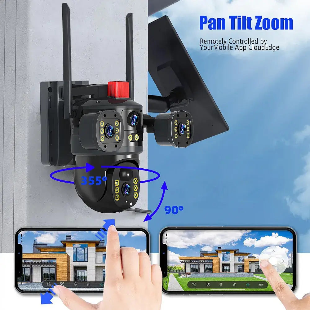 Kepeak Solar Security Camera Outdoor with Dual Lens, 6MP Ultra HD, 8000mAh Battery