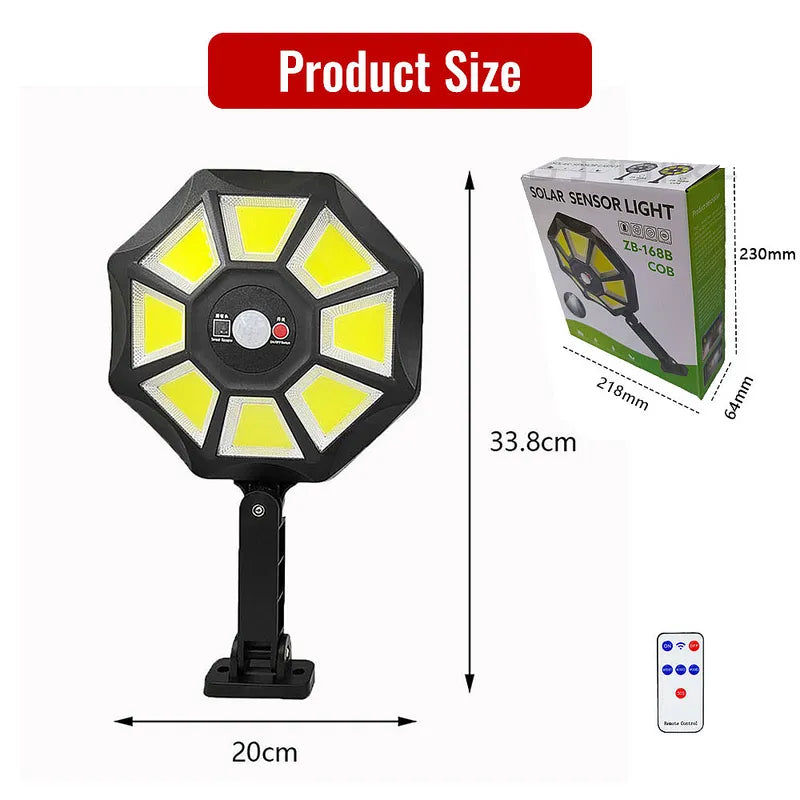 1 Pack Kepeak 168 LED Solar Motion Light 6500K Waterproof with Remote