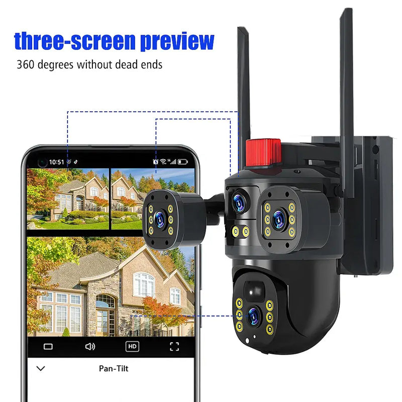 Kepeak Solar Security Camera Outdoor with Dual Lens, 6MP Ultra HD, 8000mAh Battery