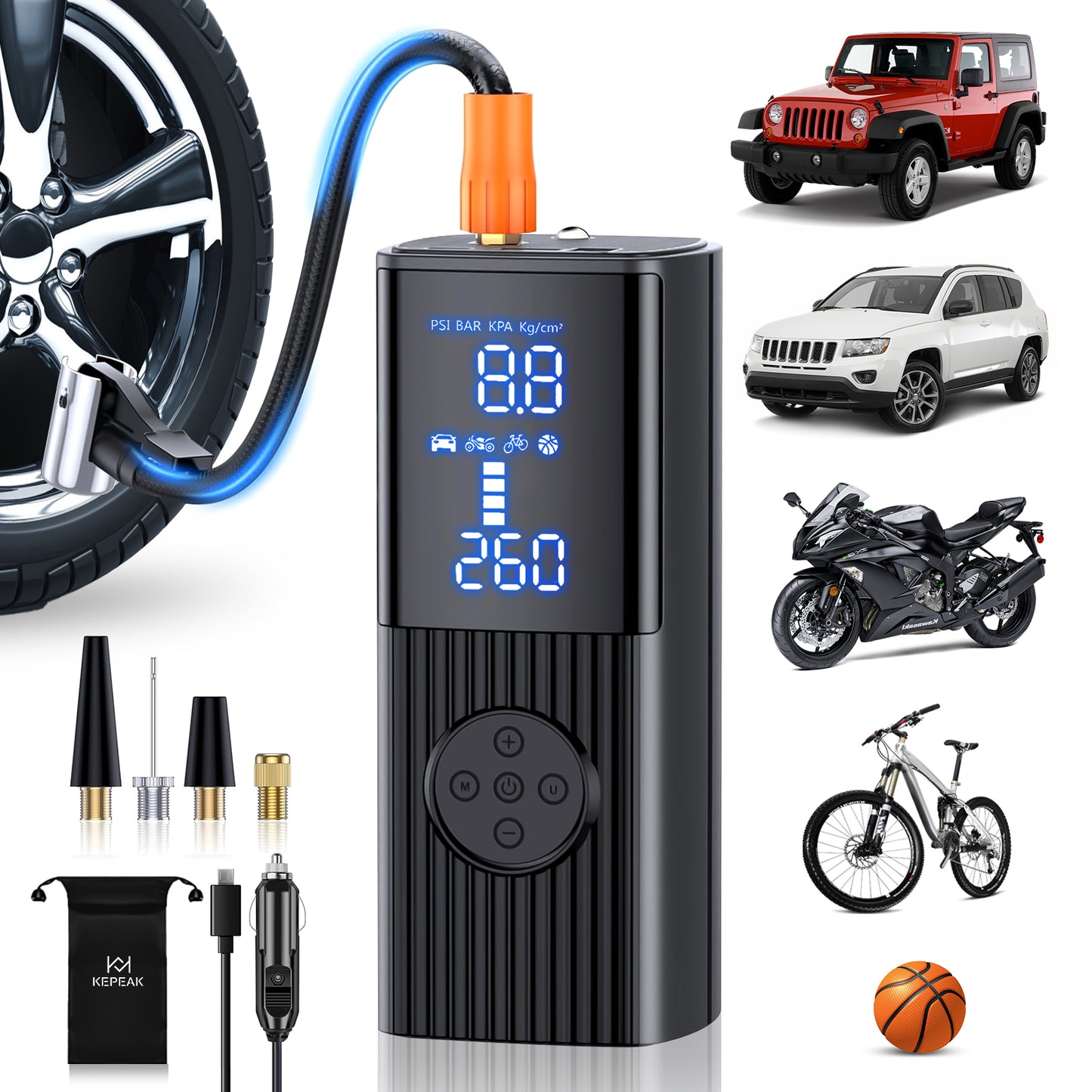 20000mAh Tire Inflator Car Air Pump Compressor Electric Portable Auto 12V 150PSI