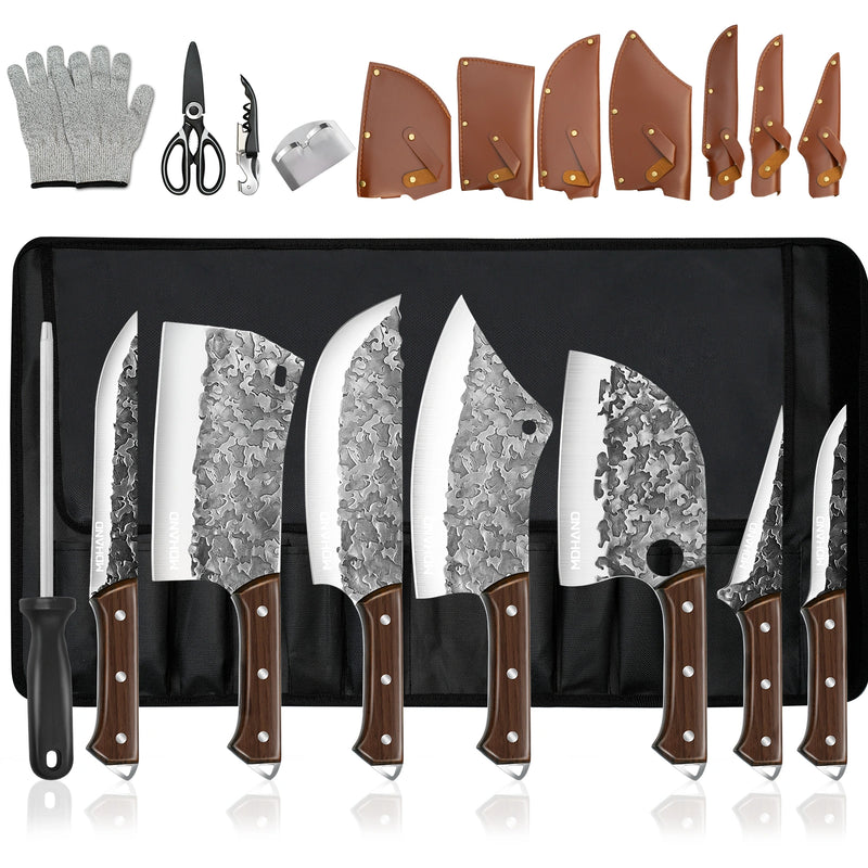 14pcs Kitchen Knives Set -Kepeak Butcher Knife,Chef Knife, Boning Knife