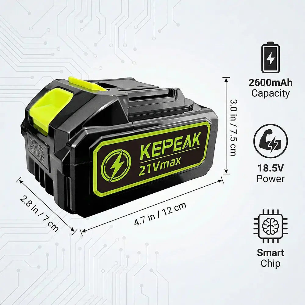 KEPEAK 21V 2600mAh Lithium-ion Battery | Power Share for Cordless Tools